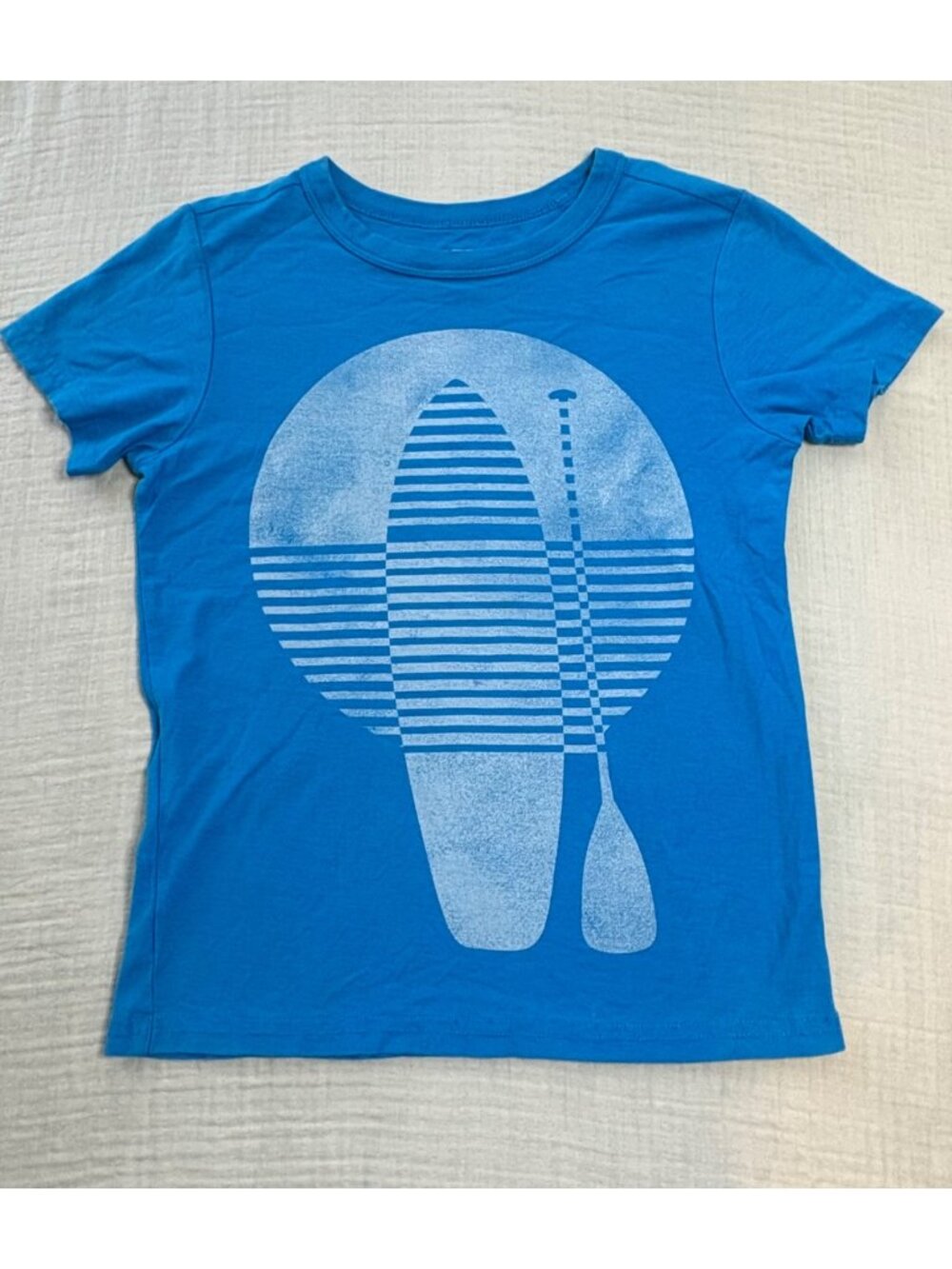 Kids Blue Tea Collection Paddleboard Graphic T-Shirt Size 8